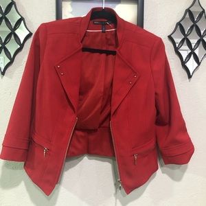 Deep red blazer suit